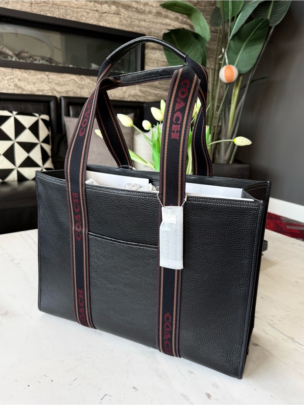 New COACH Large Smith Tote Bag Pebble Leather - Picture 13 of 16